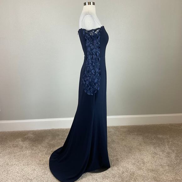 Eliza J Women's Off the Shoulder Long Sleeve Evening Gown Blue Size 6 Formal - Picture 3 of 13